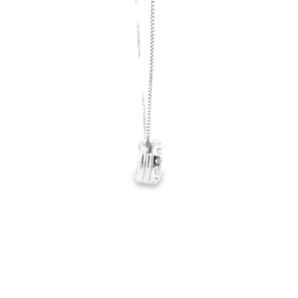 Dije con cadena en oro blanco de 14K con 0.35 ct en diamante H VS1