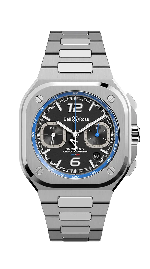 Reloj Bell & Ross BR 05 Alpine Edition Cronógrafo Automático de 42 mm en Acero Inoxidable
