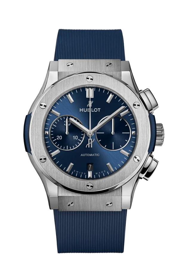 Reloj Hublot Classic Fusion Cronógrafo Automático de 45 mm en Caja de Titanio con Esfera Azul