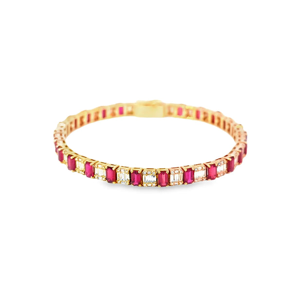 Brazalete en 14K en Oro Rosa con 2.53CT en Diamantes y 7.51CT en Rubiés