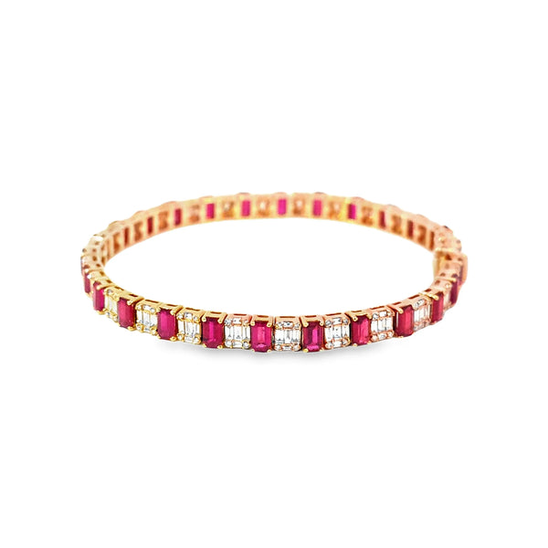Brazalete en 14K en Oro Rosa con 2.53CT en Diamantes y 7.51CT en Rubiés