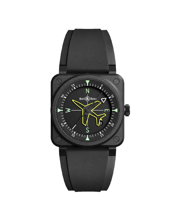 Reloj Bell & Ross BR 03 Gyrocompass Type Aviation Automático de 41 mm en Caja de Cerámica Negra