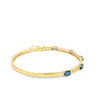 Brazalete en oro amarillo de 14K con diamante de 0.24CT y topacio azul