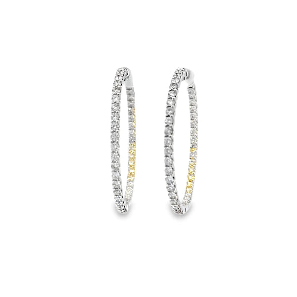 Arracadas en 14K en Oro Blanco con 3.40CT en Diamantes
