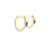 Aretes en oro amarillo de 14K con diamante de 0.15CT y topacio azul de 0.65CT