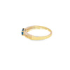 Anillo dama en oro amarillo de 14K con diamante de 0.10CT y topacio azul de 0.31CT