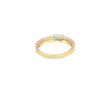 Anillo dama en oro amarillo de 14K con diamante de 0.10CT y topacio azul de 0.31CT