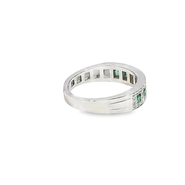 Anillo de dama en oro de 18K OB con diamante de 0.12 ct y esmeralda de 0.21 ct - Damiani
