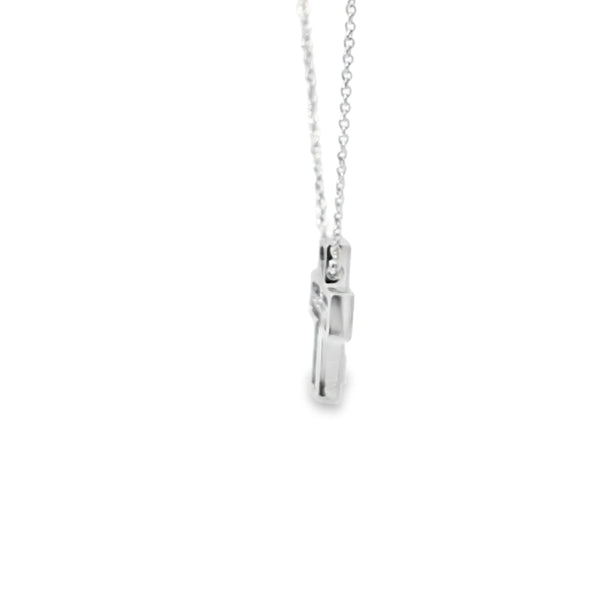 Cruz con cadena en oro de 18K OB con diamante de 0.16 ct - Damiani