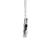 Cruz con cadena en oro de 18K OB con diamantes de 0.27 ct y 0.42 ct, acentuada con zafiro - Damiani