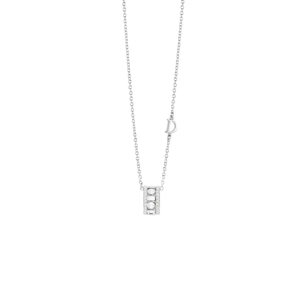 Dije con Cadena en Oro Blanco de 18K con Diamantes de la Colección Belle Époque de Damiani