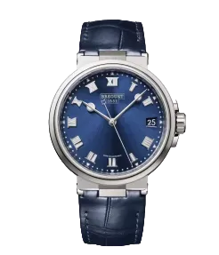 Reloj Breguet Marine Automático de 40 mm en Caja de Titanio con Correa de Piel Azul