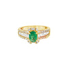 Anillo para Dama en 14K en Oro Amarillo con 0.97CT en Diamantes y 0.82CT en Esmeralda