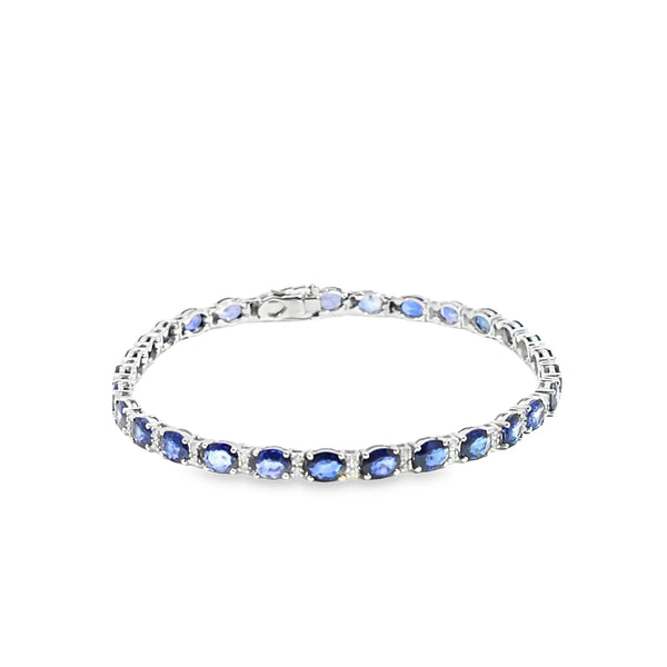 Brazalete en oro de 14K OB con diamante de 0.31 ct y zafiro de 21.2 ct