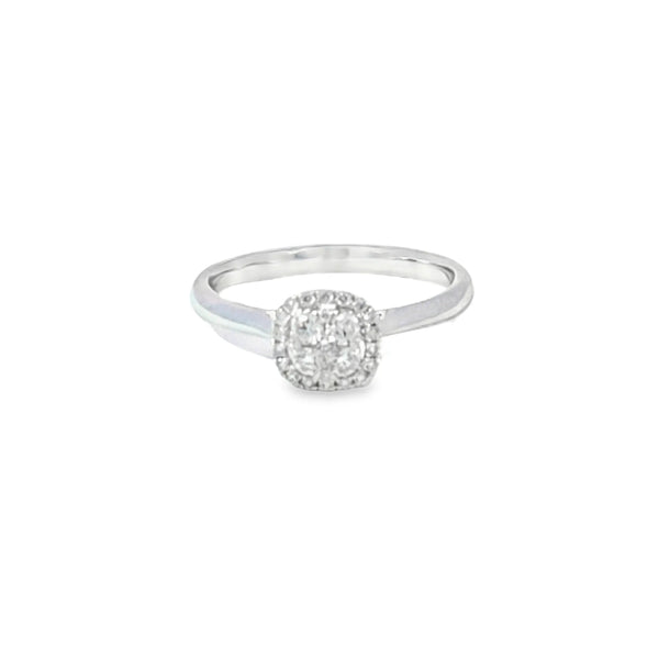 Anillo Solitario en Oro Blanco de 14K con Brillante de 0.23 ct.