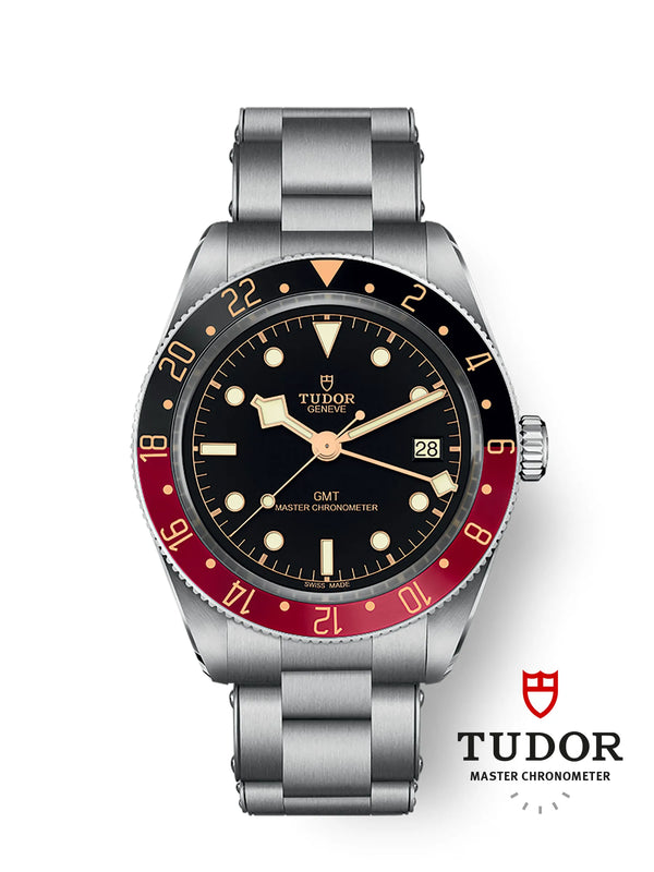 Reloj Tudor Black Bay en acero de 39MM GMT movimiento automático, bisel rojo y negro