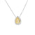 Dije con cadena en oro blanco de 18K con diamante de 0.41CT y piedra FY de 0.51CT