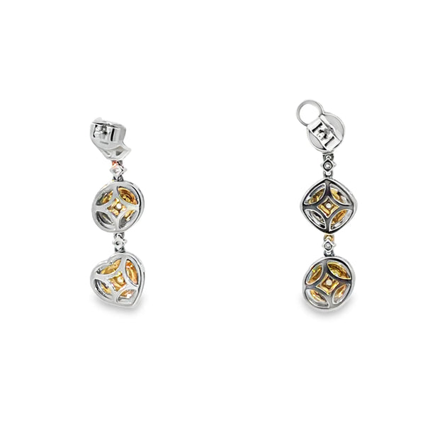 Aretes de oro blanco de 18K con diamante de 1.10 ct y piedra FD de 1.53 ct, lujo supremo