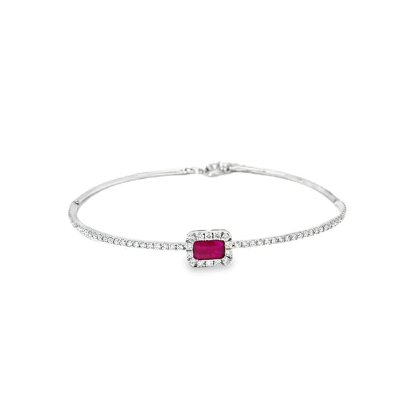 Brazalete en 14K en Oro Blanco con 0.61CT en Rubí