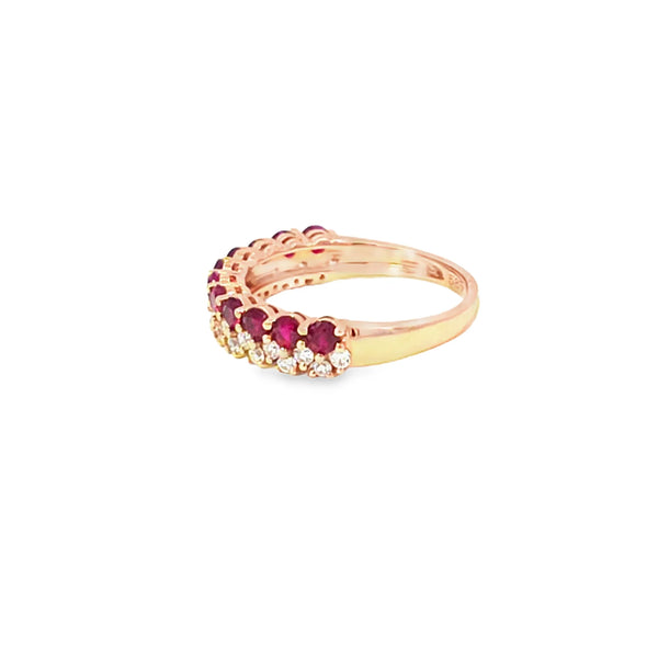 Anillo para Dama en 14K en Oro Rosa con 0.35CT en Rubíes