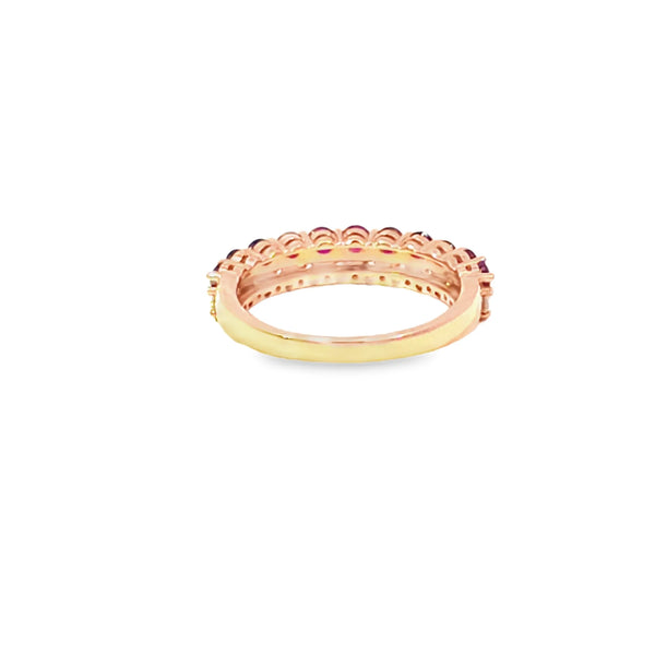 Anillo para Dama en 14K en Oro Rosa con 0.35CT en Rubíes