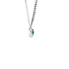 Gargantilla en 14K en Oro Blanco con 1.30CT en Diamantes y 1.83CT en Esmeralda