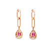 Aretes en 18K en Oro Rosa con 0.25CT en Diamantes y 1.65CT en Rubíes