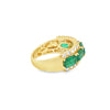 Anillo para Dama en 14K en Oro Amarillo con .70CT en Diamantes y 3.21CT en Esmeraldas