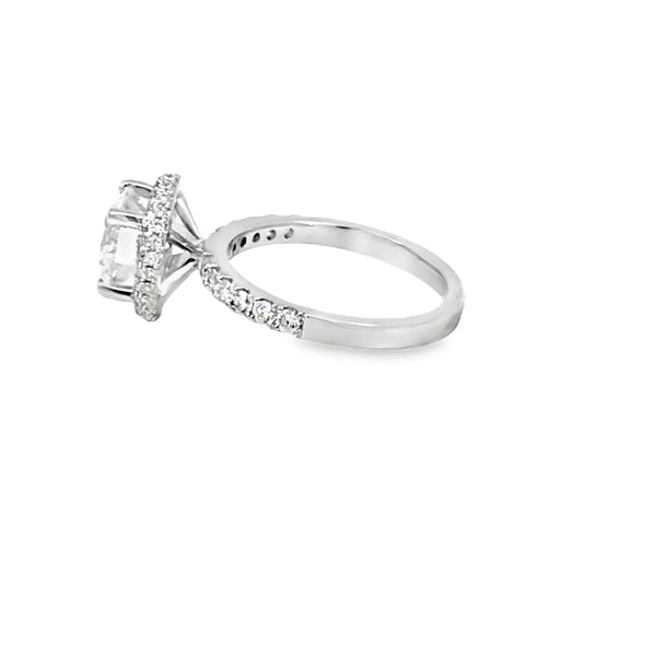 Anillo de Compromiso en 14k en Oro Blanco con 2.01CT Diamante Central
