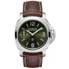 Reloj Panerai Luminor de acero manual con logo en verde