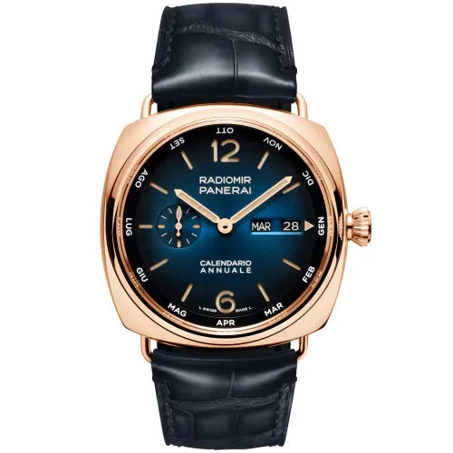 Reloj Panerai Radiomir de oro automático con calendario anual en azul