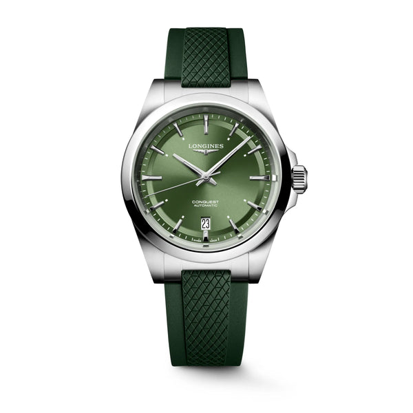 Reloj Longines Conquest Automático 38MM Verde con Correa de Caucho