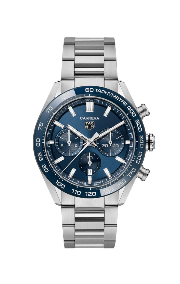 Reloj TAG Heuer Carrera Cronógrafo Automático de 44 mm en Acero Inoxidable con Esfera Azul