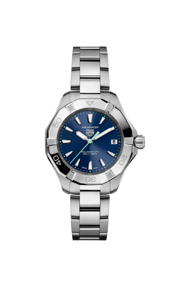 Reloj TAG Heuer Aquaracer de 34 mm en Acero Inoxidable con Movimiento de Cuarzo y Esfera Azul
