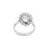 Anillo para Dama en Oro Blanco de 18K, con Brillante de 0.78 ct y Aquamarina de 3.02 ct.