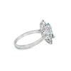 Anillo para Dama en Oro Blanco de 18K, con Brillante de 0.78 ct y Aquamarina de 3.02 ct.