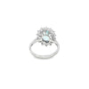 Anillo para Dama en Oro Blanco de 18K, con Brillante de 0.56 ct y Aquamarina de 2.56 ct.