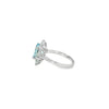 Anillo para Dama en Oro Blanco de 18K, con Brillante de 0.38 ct y Aquamarina de 1.60 ct.