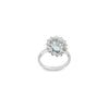 Anillo para Dama en Oro Blanco de 18K, con Brillante de 0.38 ct y Aquamarina de 1.60 ct.