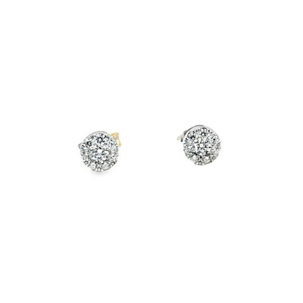 Broquel Brillante en Oro Amarillo de 14K con Diamante de 0.43 ct, calidad H VS1.