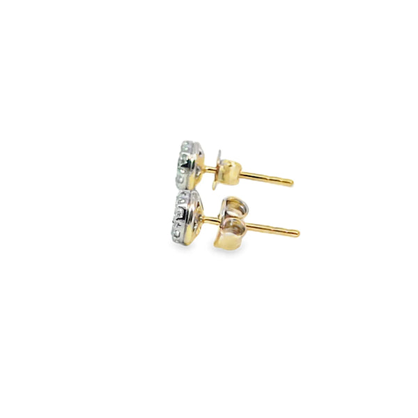 Broquel Brillante en Oro Amarillo de 14K con Diamante de 0.43 ct, calidad H VS1.