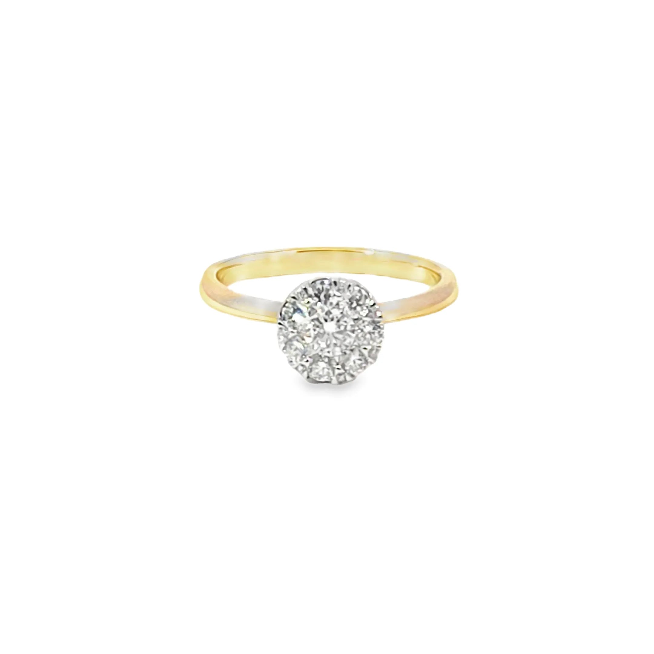 Anillo Solitario en Oro Amarillo de 14K con Brillante de ct