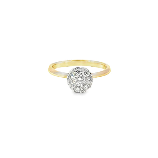 Anillo Solitario en Oro Amarillo de 14K con Brillante de 0.55 ct, calidad H VS1.