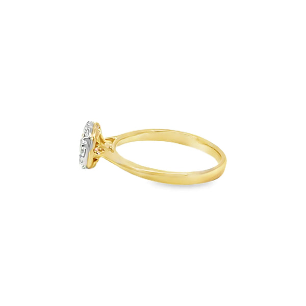 Anillo Solitario en Oro Amarillo de 14K con Brillante de 0.55 ct, calidad H VS1.
