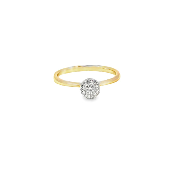 Anillo Solitario en Oro Amarillo de 14K con Brillante de 0.19 ct, calidad H VS1.