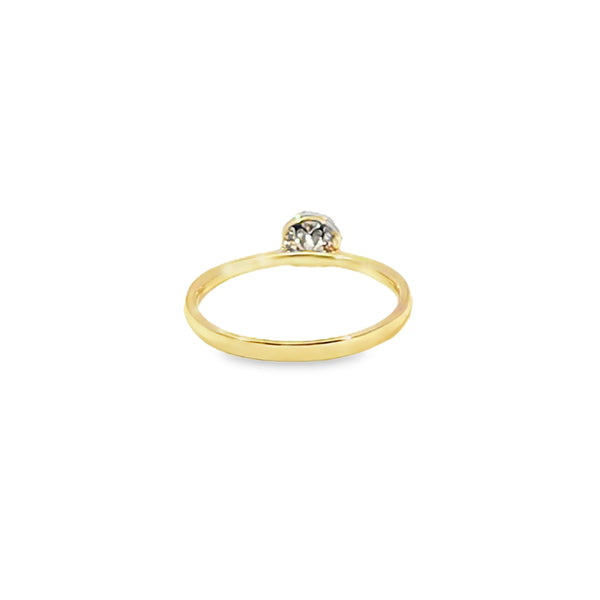 Anillo Solitario en Oro Amarillo de 14K con Brillante de 0.19 ct, calidad H VS1.
