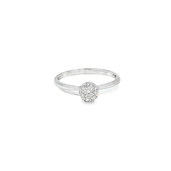 Anillo Solitario en Oro de 14K con Brillante de 0.19 ct, calidad H VS1.