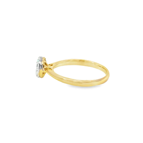 Anillo Solitario en Oro Amarillo de 14K con Brillante de 0.34 ct, calidad H VS1.