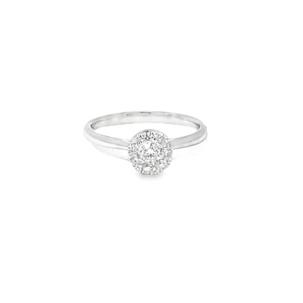 Anillo Solitario en Oro Blanco de 14K con Brillante de 0.34 ct, calidad H VS1.