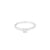 Anillo solitario en oro blanco de 14K con un diamante de 0.15 ct
